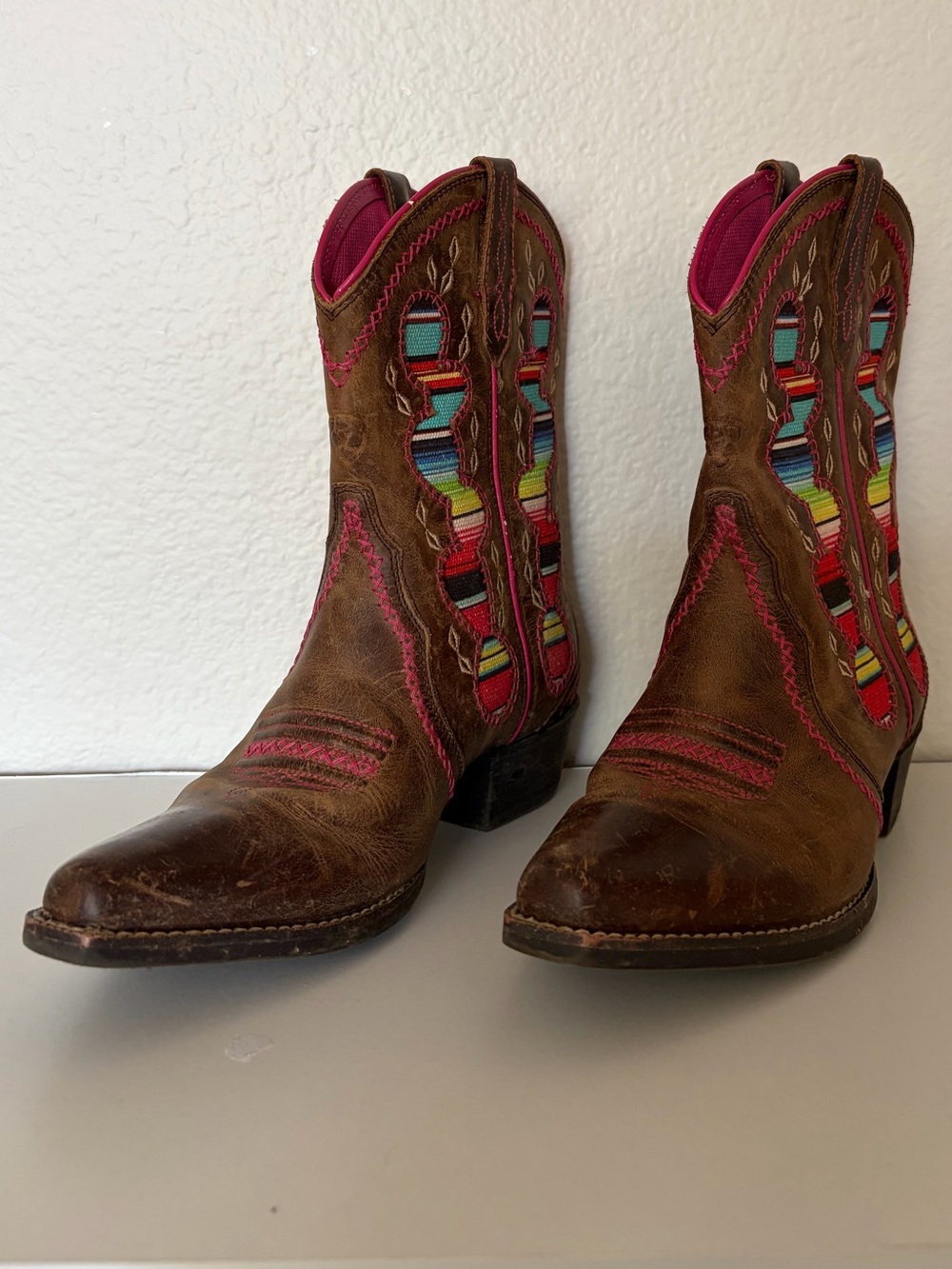 ARIAT Desert Diva Distressed Brown‎ Leather Western Boot 10023077 Youth 4